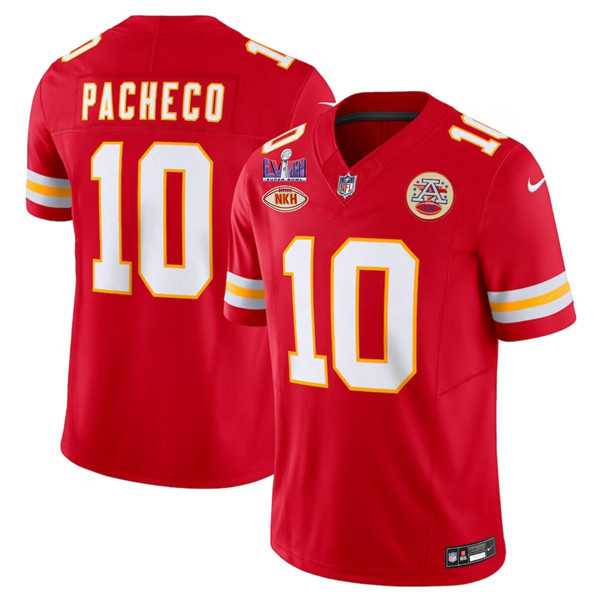 Men's Kansas City Chiefs #10 Isiah Pacheco Red 2024 F.U.S.E. Super Bowl LVIII Patch With NKH Patch Vapor Untouchable Limited Jersey Dzhi